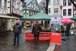 Wahlkampstand der SPD Linz am Buttermarkt
